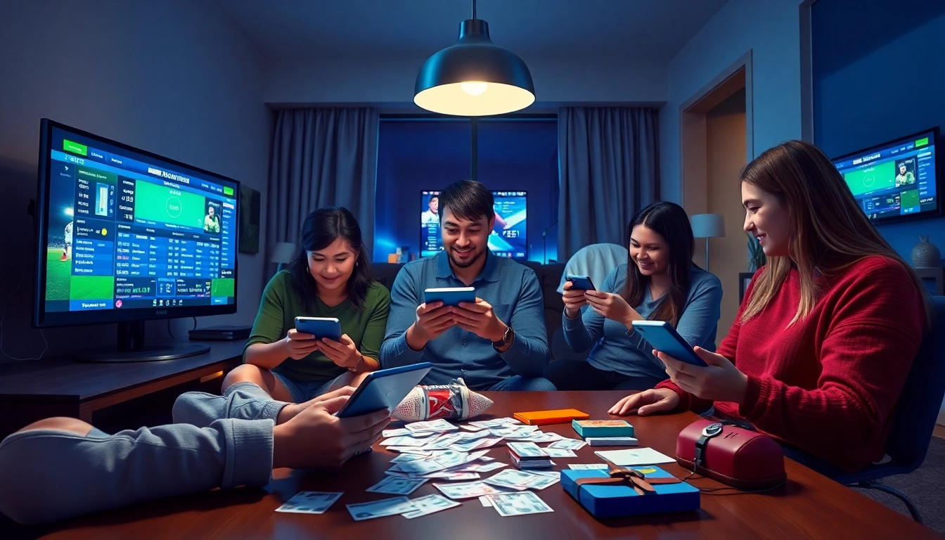 Engaging online betting experience with 8xbet.com.se on diverse devices in a modern setting.