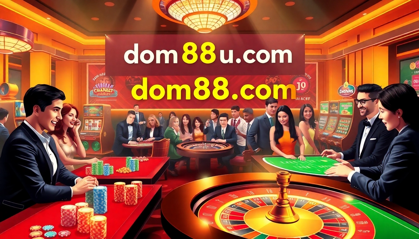 Experience thrilling gameplay at dom88.us.com with vibrant casino scenes showcasing exciting games.