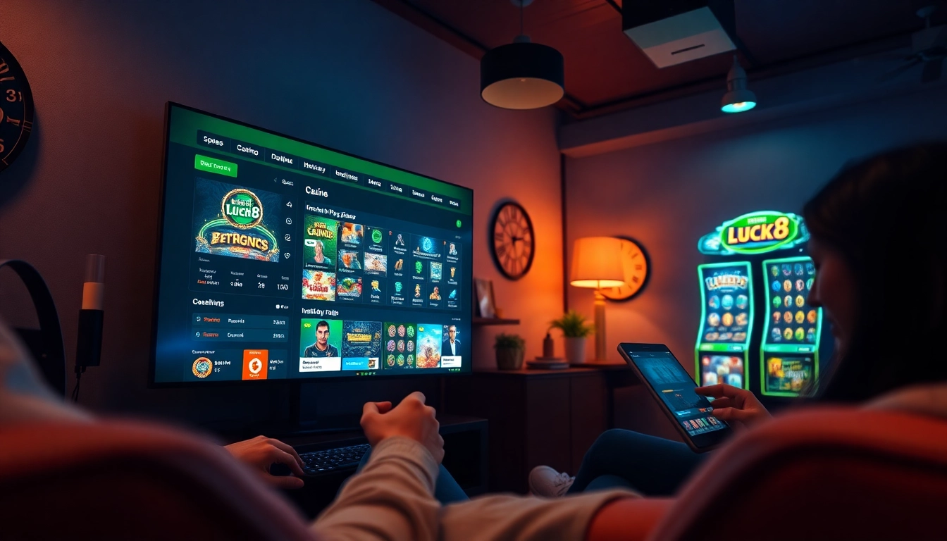 Engaging online betting experience with Luck8's user-friendly interface displayed vividly at luck8win.live.