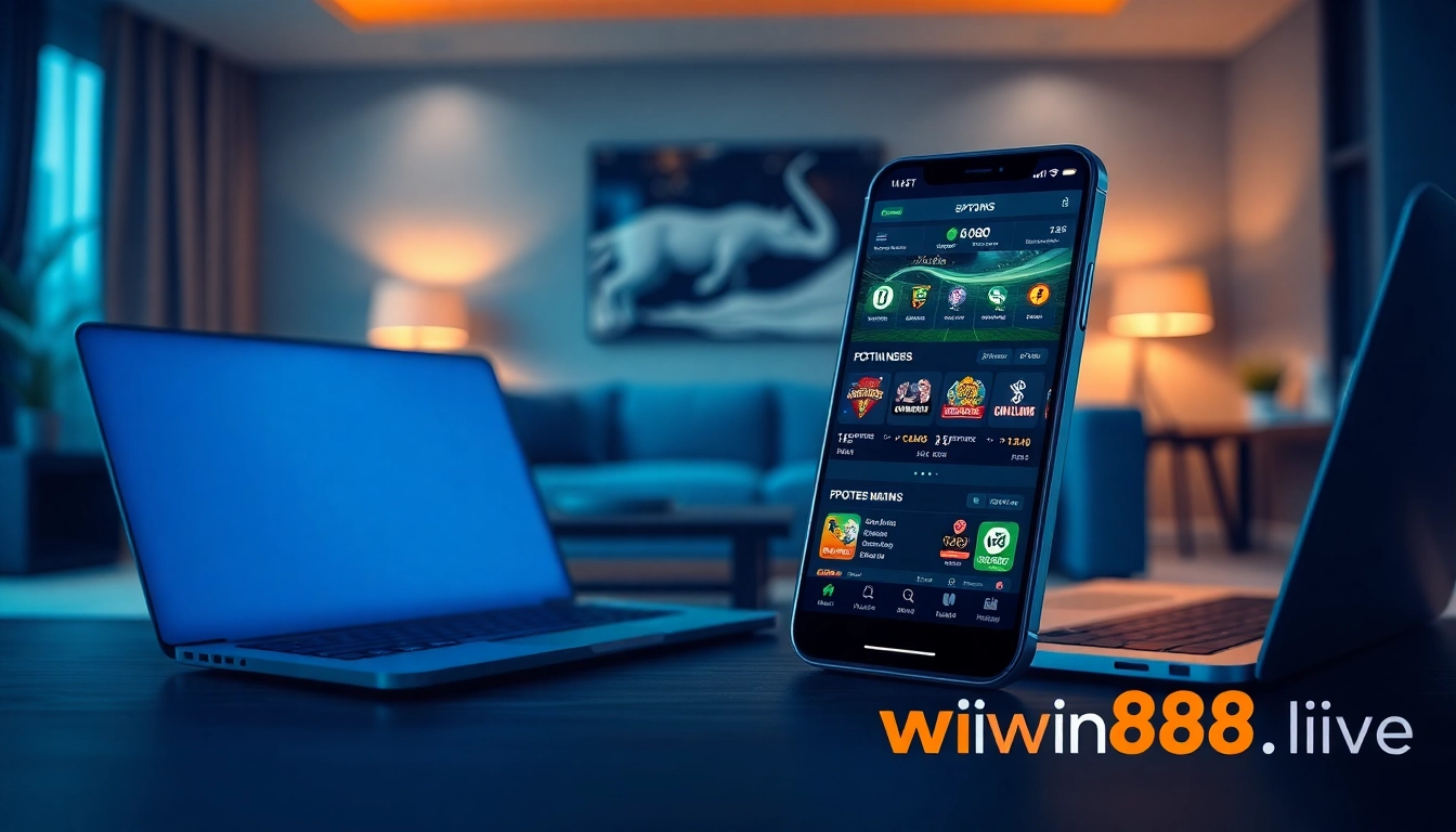 Exciting online betting experience with winvn88.live app on smartphone, showcasing diverse gaming options.