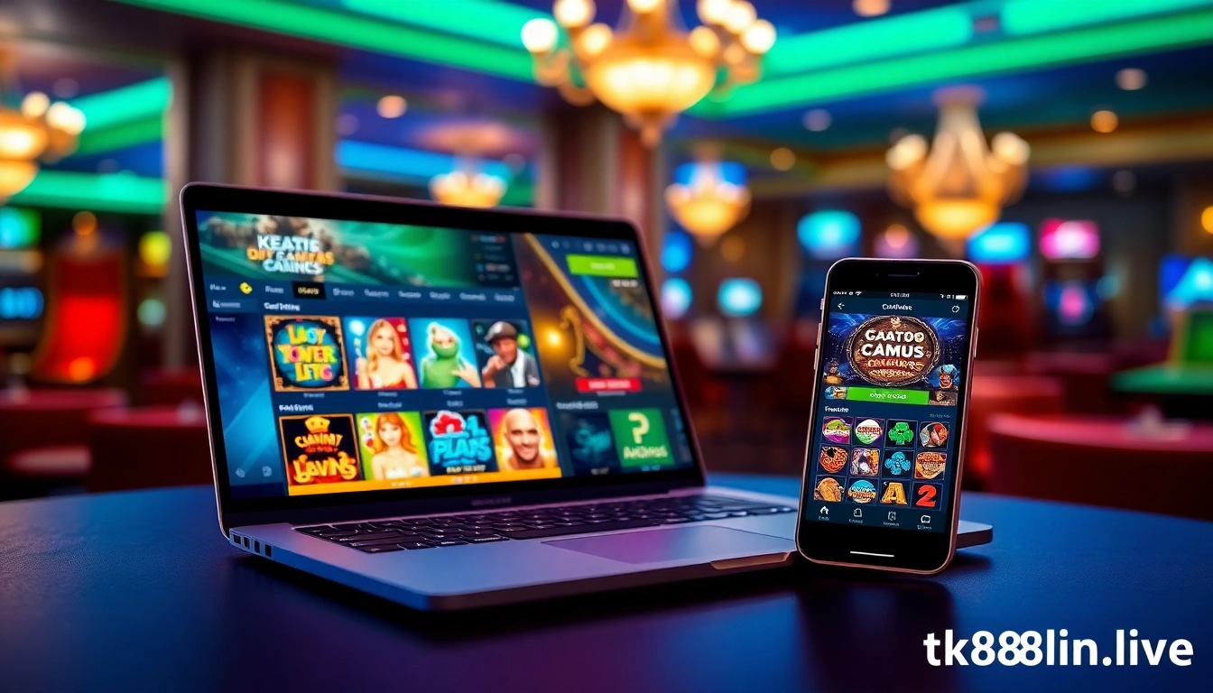 Engaging online gambling platform interface at tk88win.live showcasing vibrant casino games.