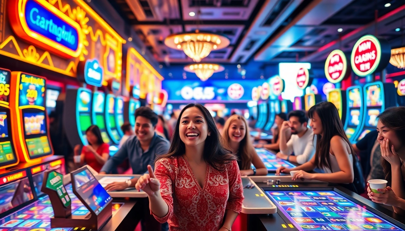 Exciting gaming atmosphere showcasing khuyến mãi b52club promotions with diverse players celebrating wins.