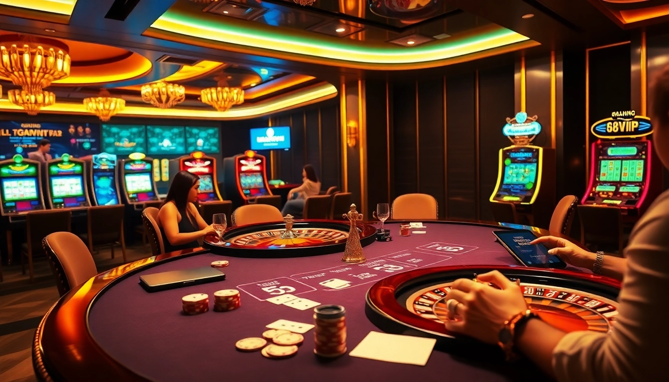 Tải App Nhà Cái 68VIP while enjoying a thrilling casino experience with poker, roulette, and slot machines.