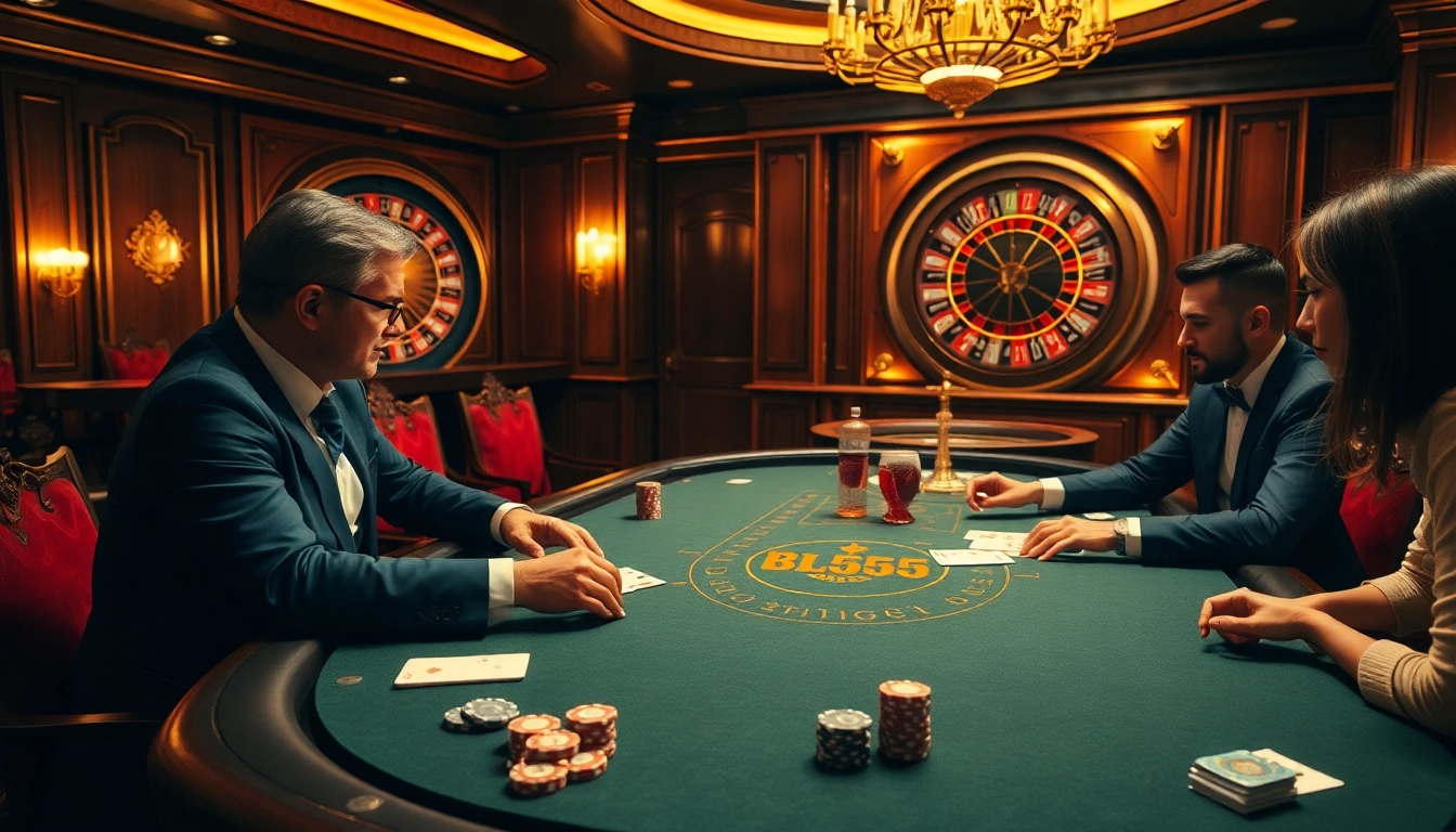Experience the thrill of BL555 at an elegant poker table, where luxury meets excitement.