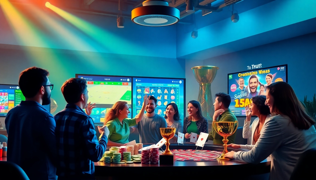 Dynamic scene of online betting at trang chủ 8kbet, showcasing diverse players enjoying casino games and sports betting.