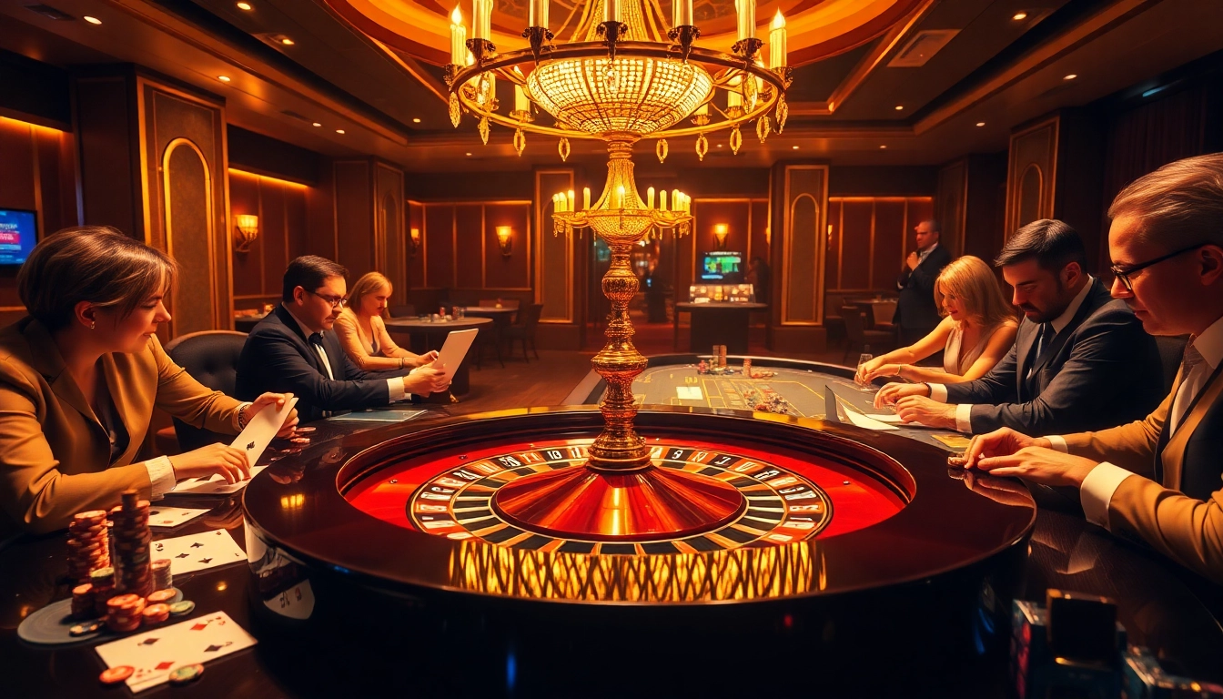 79 king players strategize their next move at an upscale casino table.