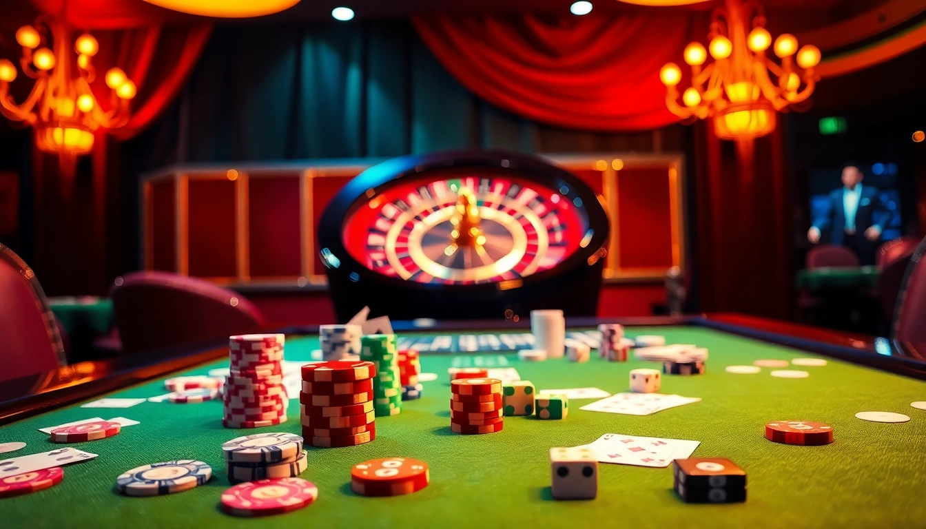 Experience the thrill of gambling at 789betcom with poker chips and cards on a vibrant casino table.
