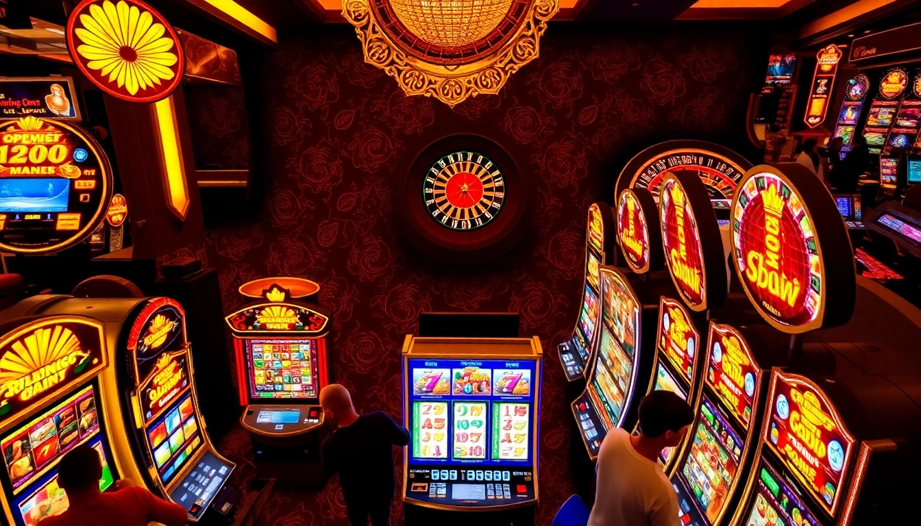 Pemain menikmati pengalaman Slot yang mendebarkan di kasino yang gemerlap.