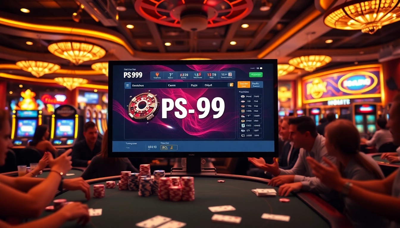 Experience high-stakes gaming at PS 99 with vibrant casino tables and celebratory players.